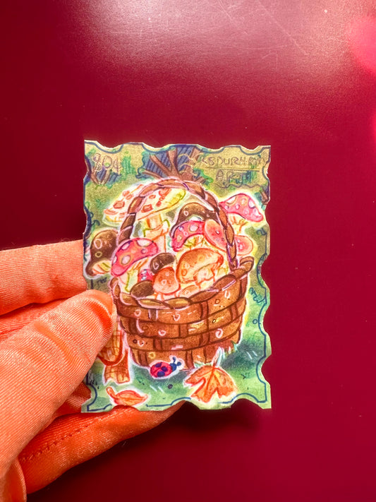 Mushroom Basket ACEO Print