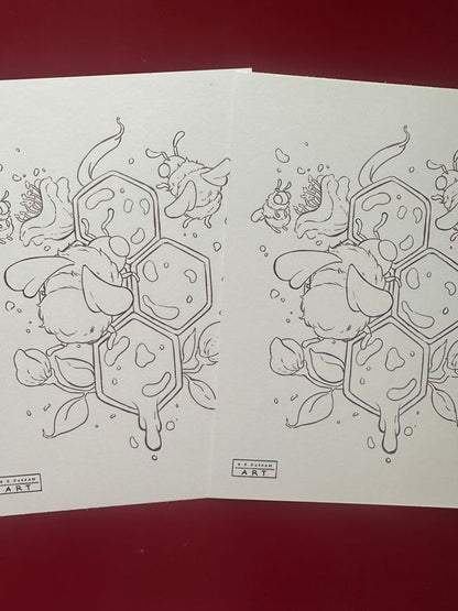 Honey Bee Coloring Page