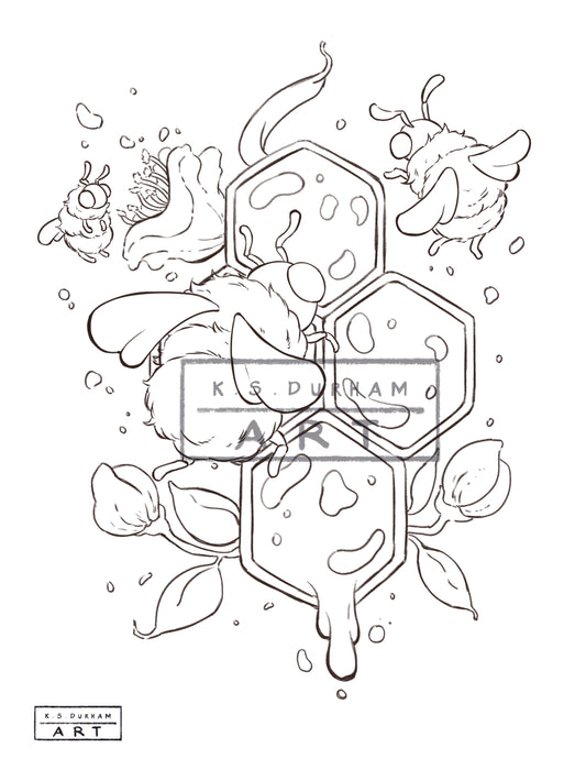 Printable Honey Bee Coloring Page