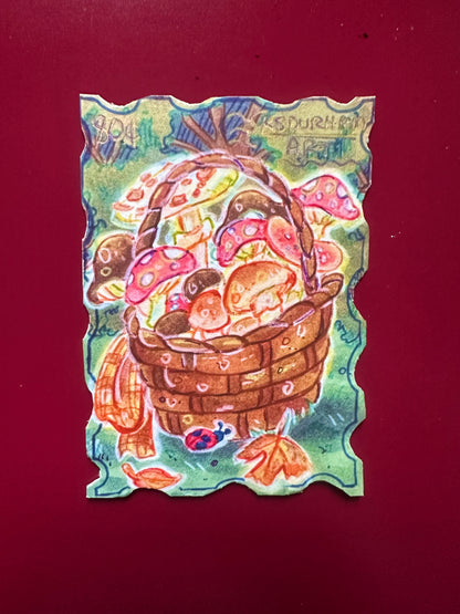 Mushroom Basket ACEO Print